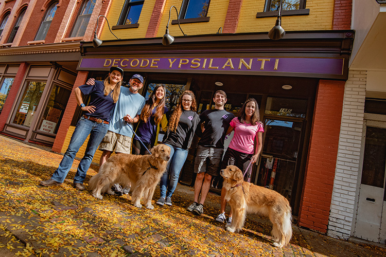 Lauren Beriont, Tim Doyle, Karina Souksay, Lindsay Kyle, Patton and Janice Doyle at Decode Ypsilanti