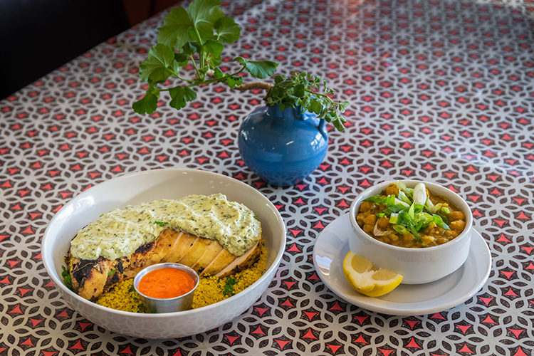 Chicken Chermoula and Lablabi at El Harissa Market Cafe