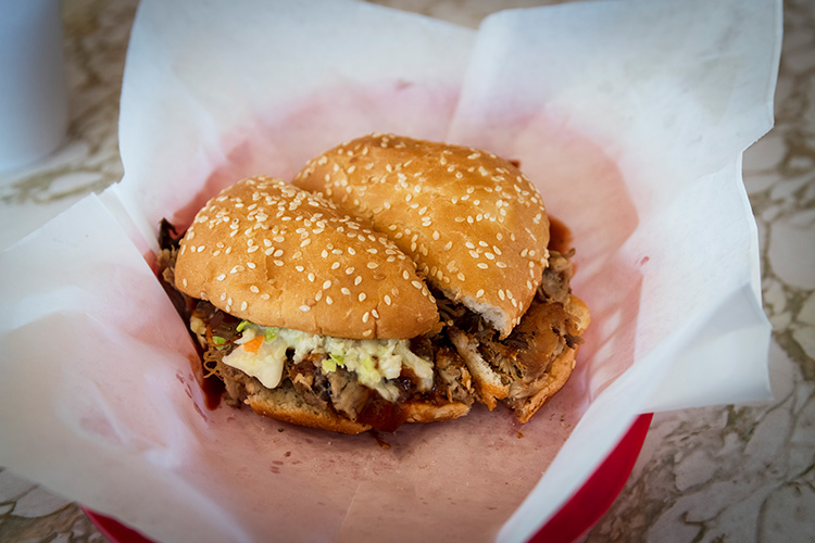 The BBQ Pork Sandwich at Roy's Squeeze Inn