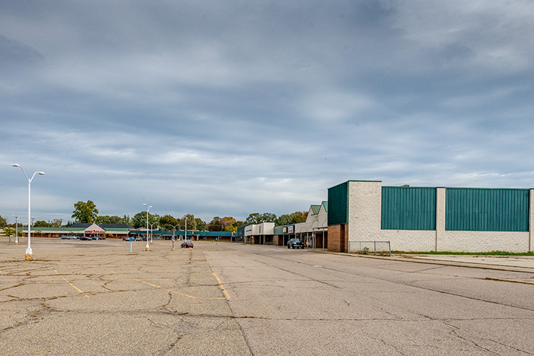 The parking lot at Gault Village