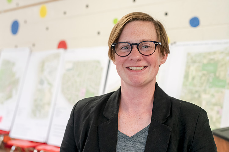 Charter Township of Ypsilanti Economic Development Director Sara Jo Shipley at an Ypsilanti Township 2040 master plan workshop