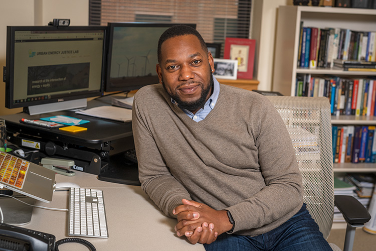 Urban Energy Justice Lab founder Dr. Tony Reames at his U of M office