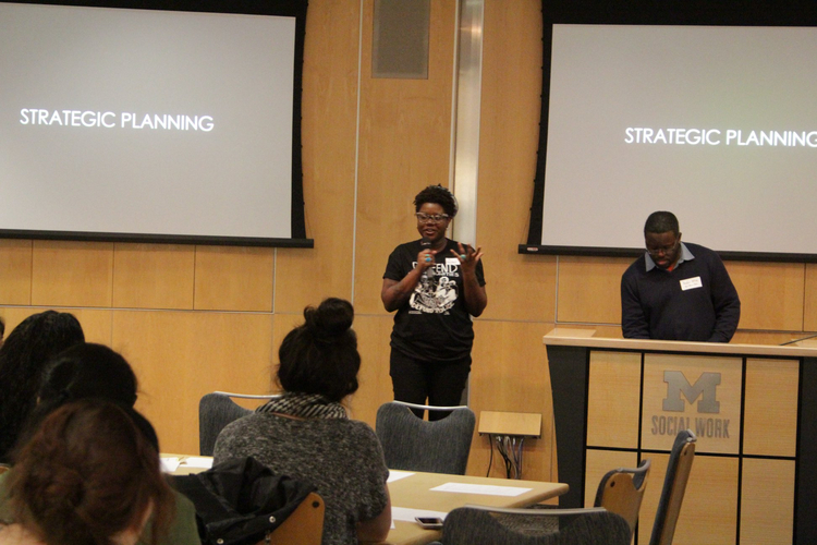 Organizer Kristina Agbebiyi at March's Building Power conference.