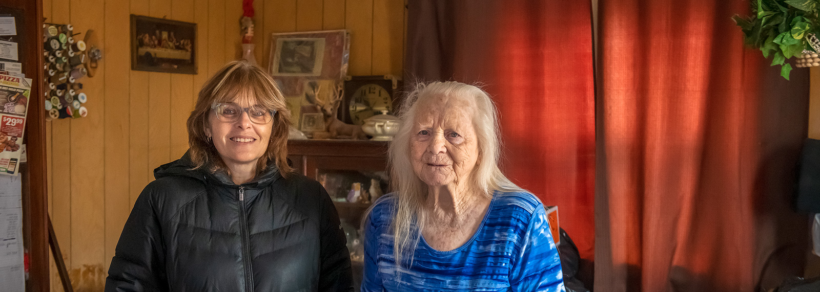 Casey Miller visiting Marilyn France for Ypsilanti Meals on Wheels