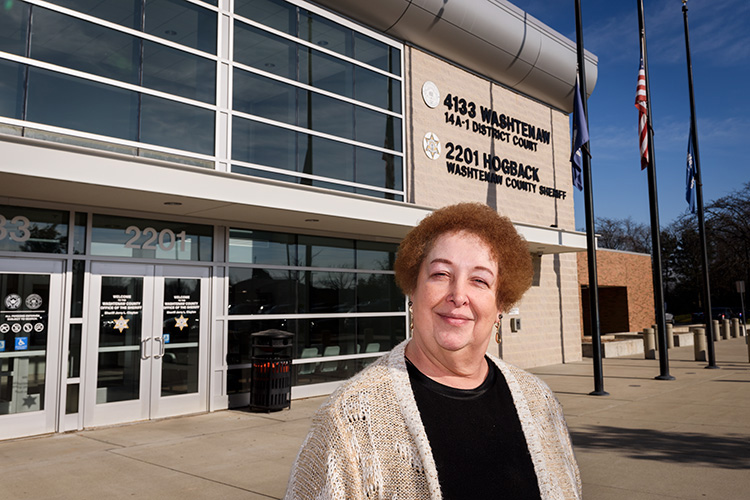 Kathy Wyatt of Washtenaw County Sheriff's Office's Grizzly Warm Clothes and Coats for Kids program