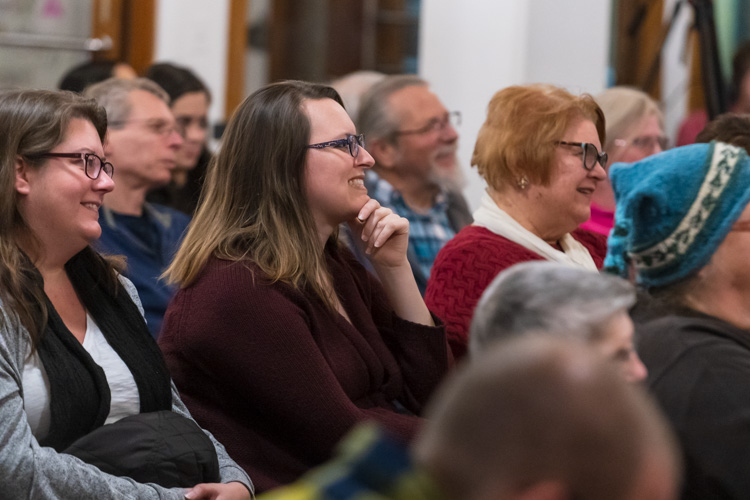 Audience members at the Ypsi Storytelling Night