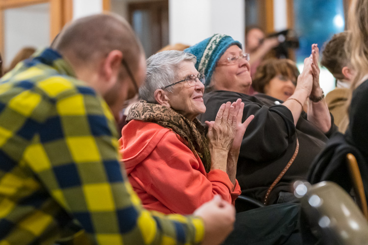 Audience members at the Ypsi Storytelling Night