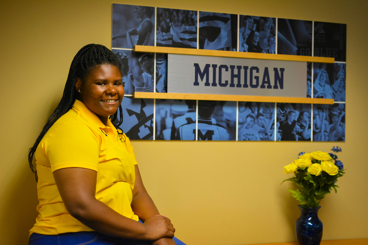 Summer18 participant Tyisha Thompson at the U-M Athletics Department.