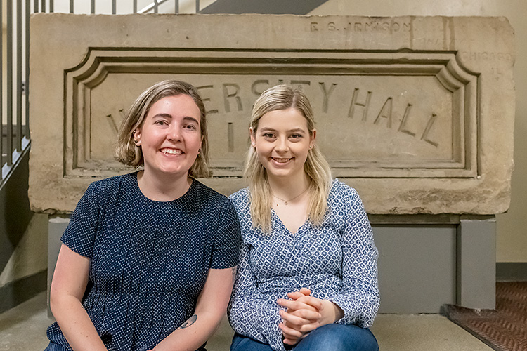 Lauren Schandevel and Griffin St. Onge of Affordable Michigan at Angell Hall