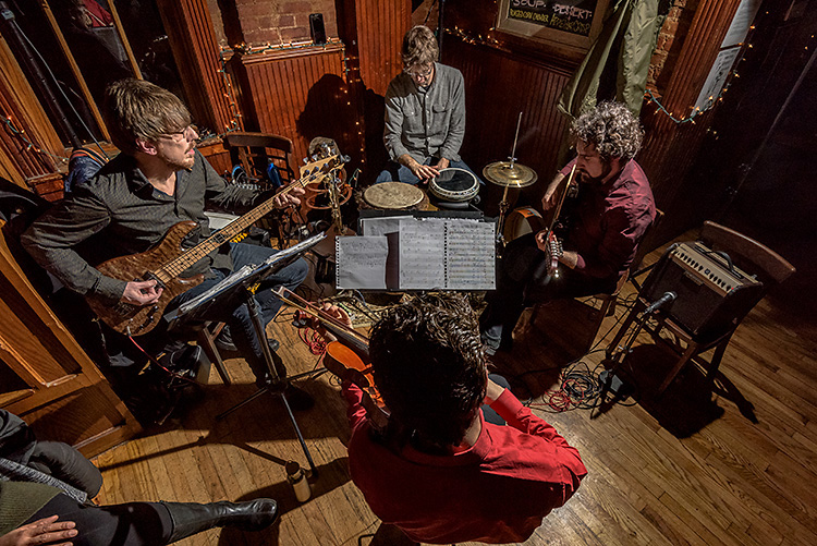 Dave Sharp Worlds Quartet playing at the Old Town Tavern