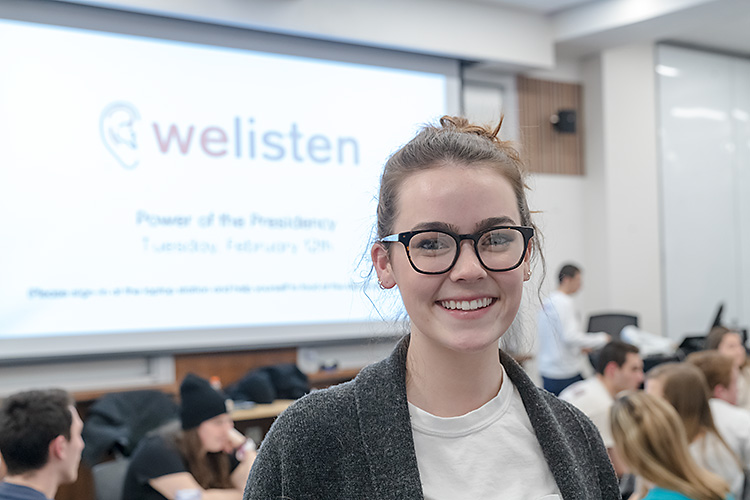 WeListen's co-president Kate Westa