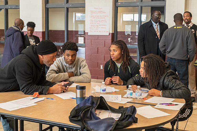 Washtenaw My Brother's Keeper 50 Strong breakfast at the former Willow Run Middle School