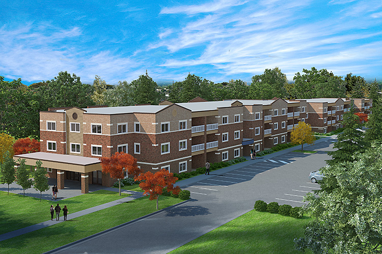 A rendering of Avalon Housing's Hickory Way development, which opened last year on South Maple Road in Ann Arbor.