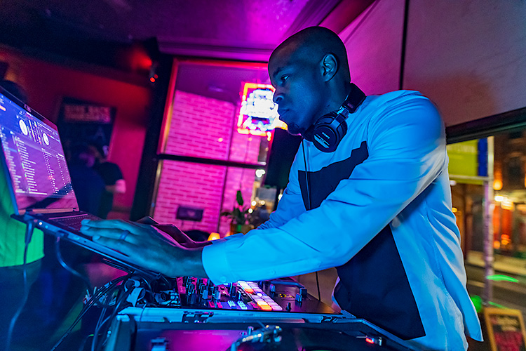 DJ Graffiti spinning at The Alley Bar.