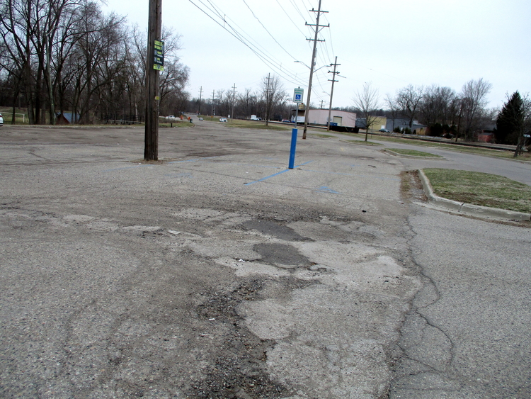 Depot Town's Frog Island parking lot.