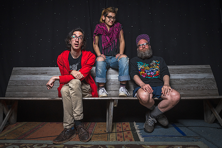 Jim Cherewick, Noor Us-Sabah, and Jim Cherewick at the Dreamland Theater.