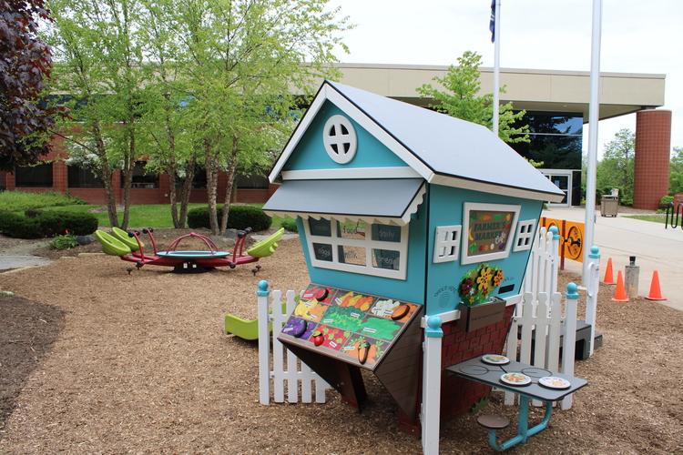 The play farmers market at the new playscape.