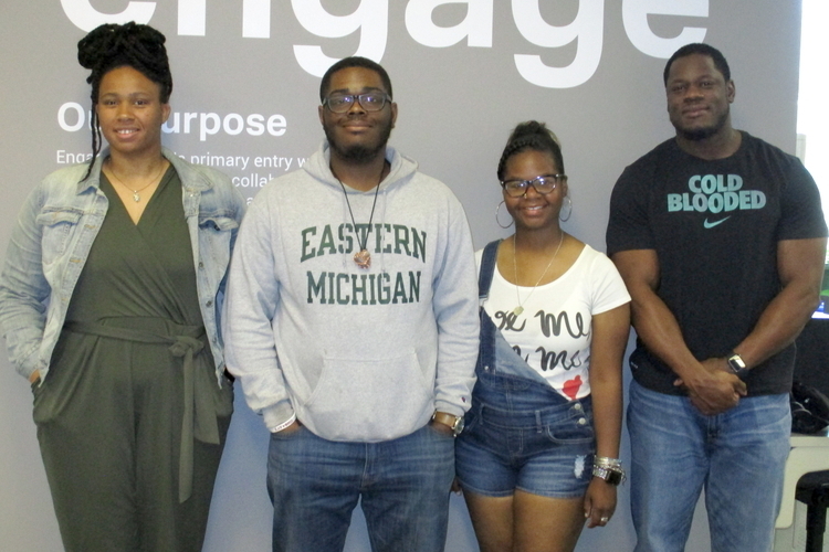 Eagle Engage Corps summer cohort members Jasmine  McAlister, Kory Woods, Jamere Dixon, and Marcus Gavin.