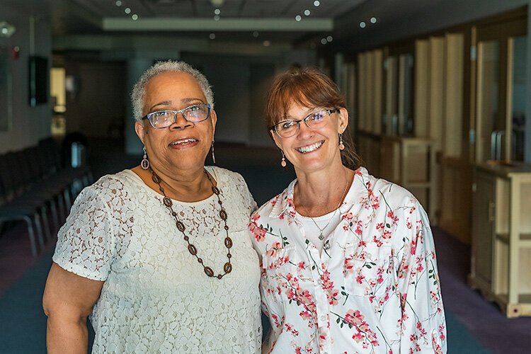 Bonita Bingham and Suzanne Van Dam at St Luke's Lutheran Church.