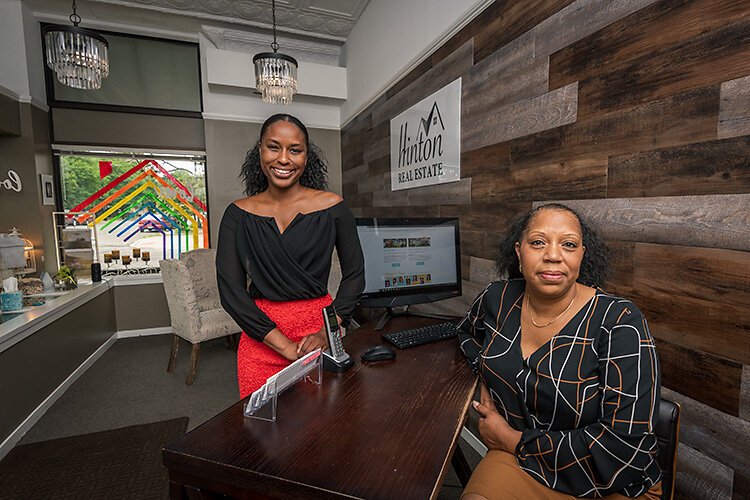Kayia and Candye Hinton at the Hinton Real Estate Offices in downtown Ypsilanti.