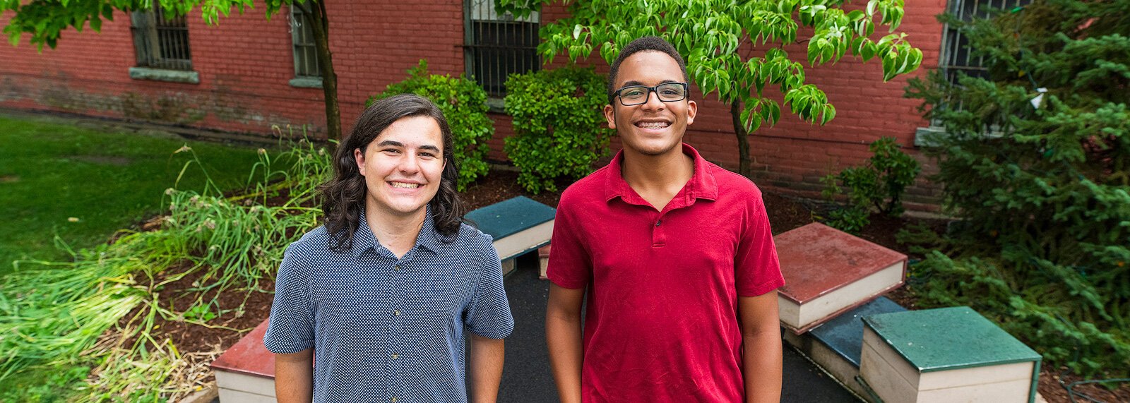 International Congress of Youth Voices delegates Calvin Sears and Cory Williams.