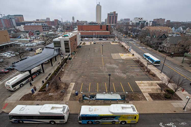 The Fifth and William parking lot.