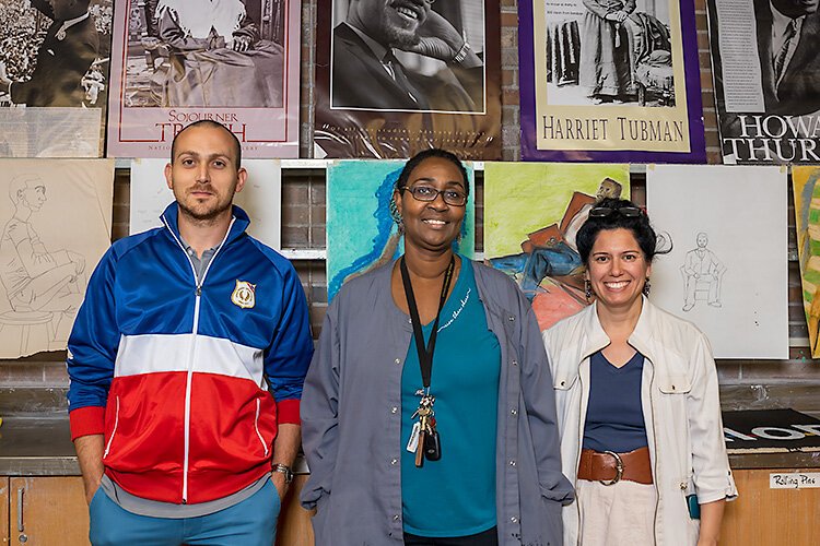 YCS art teachers Nick Azzaro, Lynne Settles, and Stacy Schwartz.