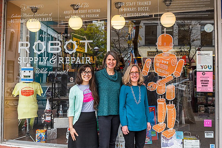 Catherine Calabro Cavin, Cathy Fleischer, and Ann Blakeslee of YpsiWrites.