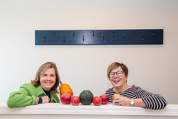 Shawn Personke and Amy Heydlauff at the 5 Healthy Towns offices in Chelsea.