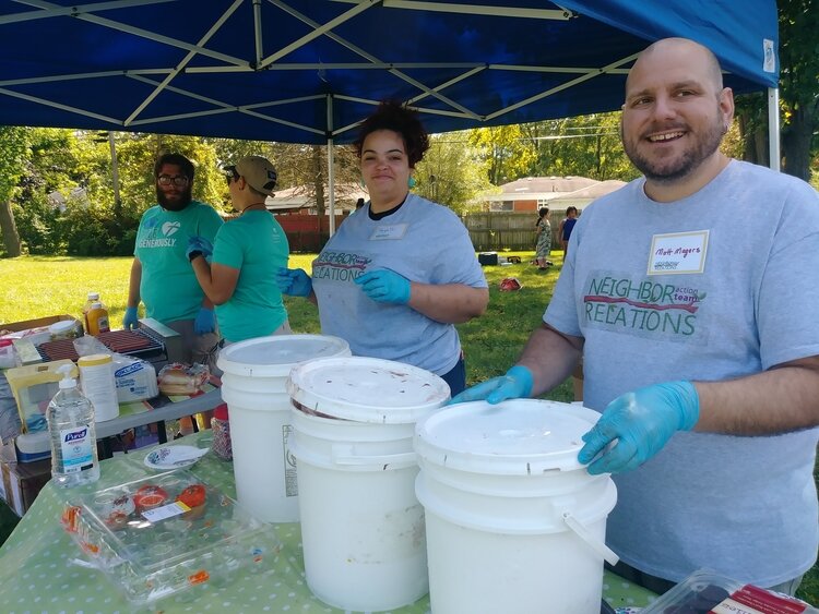 A summer party that Sugarbrook's neighborhood action team, U-M students, and Habitat for Humanity of Huron Valley collaborated on.