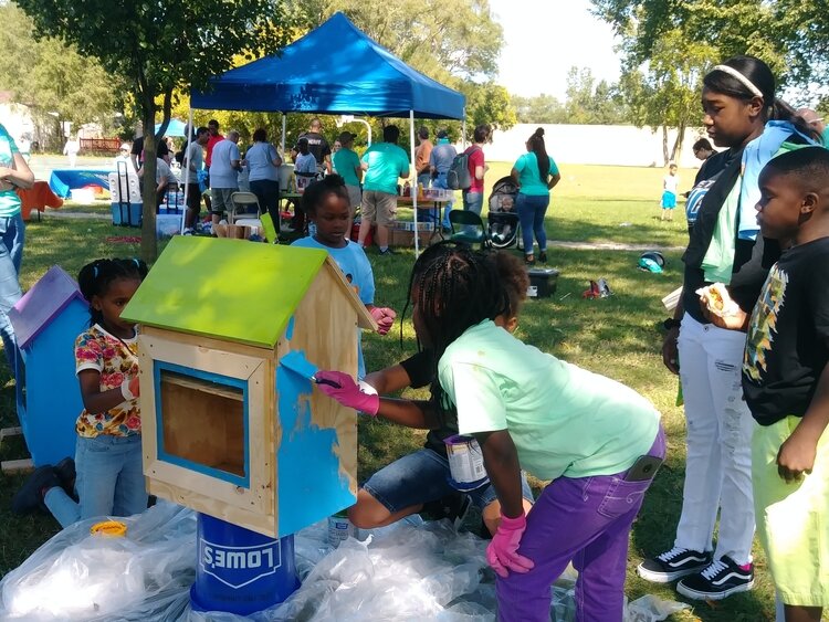 A summer party that Sugarbrook's neighborhood action team, U-M students, and Habitat for Humanity of Huron Valley collaborated on.