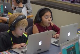 Lakewood Elementary students during last year's Hour of Code.