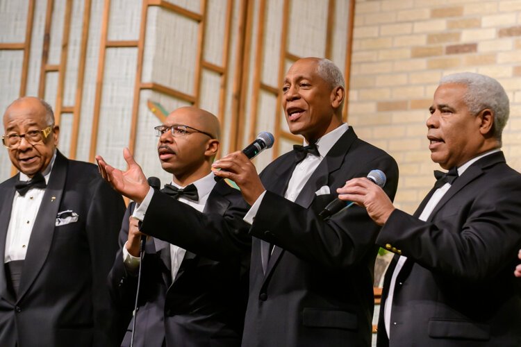 The Men's Choir at the Community Church of God.