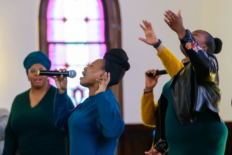 Reach Church Worship Leader Sheryl Kelly at a Sunday service.
