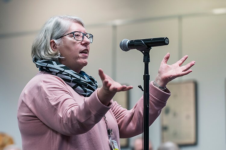 The public hearing for the RTA's Ann Arbor to Detroit pilot express bus service program at the downtown Ann Arbor District Library Branch.