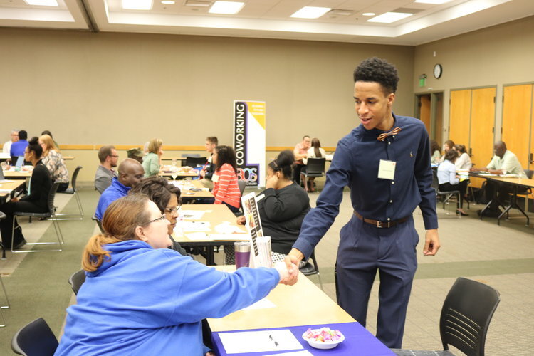 A young man participates in the Summer19 "Match Day" event.