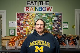 SOS food pantry and volunteer coordinator Tracey Anderson.