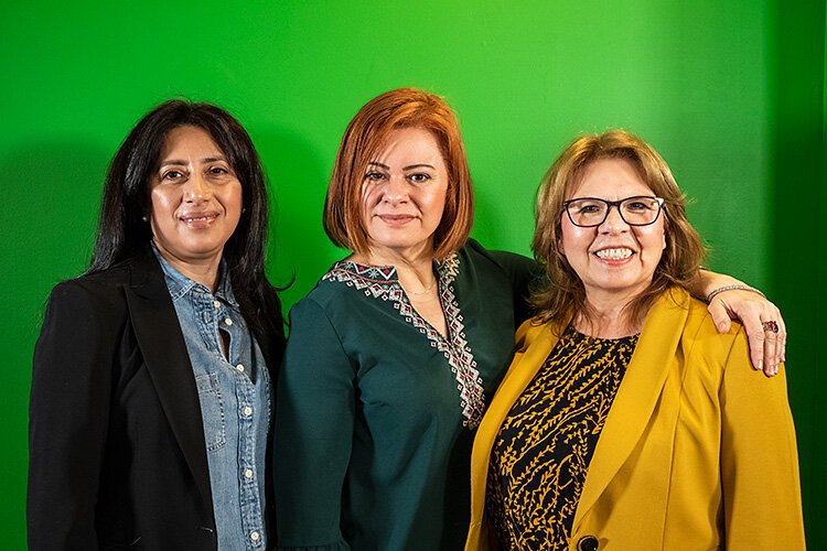 Yolanda Casillas, Silvana Marcos, and Ernestina Acosta on Contacto Michigan's Cúrate en Salud show.