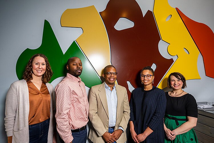 CultureMakers' Megan Winkel, Jamall Bufford, Omari Rush, Avery Williamson, and Jillian Rosen.