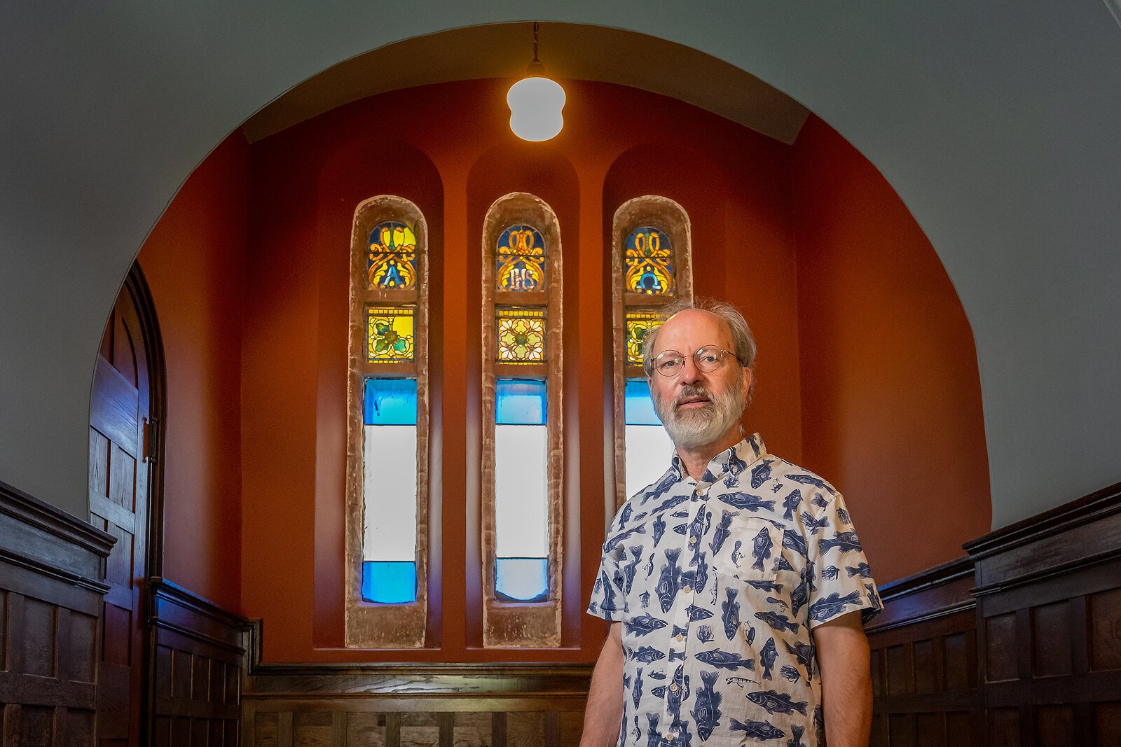 Barry LaRue at Starkweather Memorial Chapel.