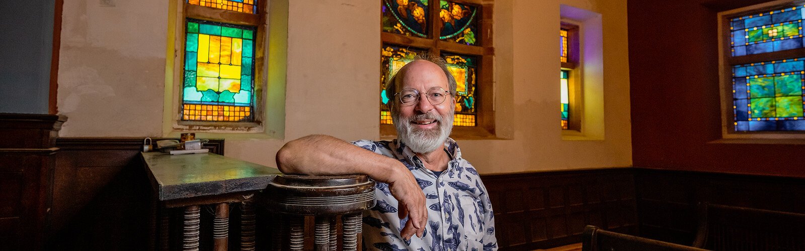 Barry LaRue at Starkweather Memorial Chapel.