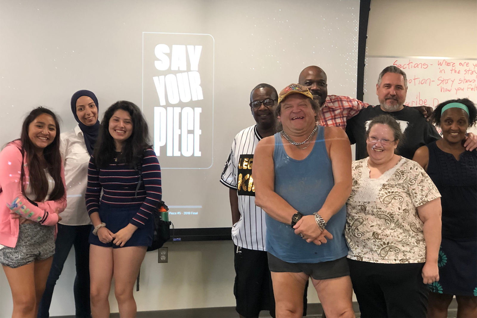 "Say Your Piece," a 2019 storytelling workshop facilitated by Community Voices team members.