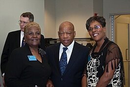 Bernice Ethington, U.S. Rep. John Lewis, and Ypsi, Can I Share? founder Gail Summerhill at the Washtenaw County Democractic Party dinner in 2009.
