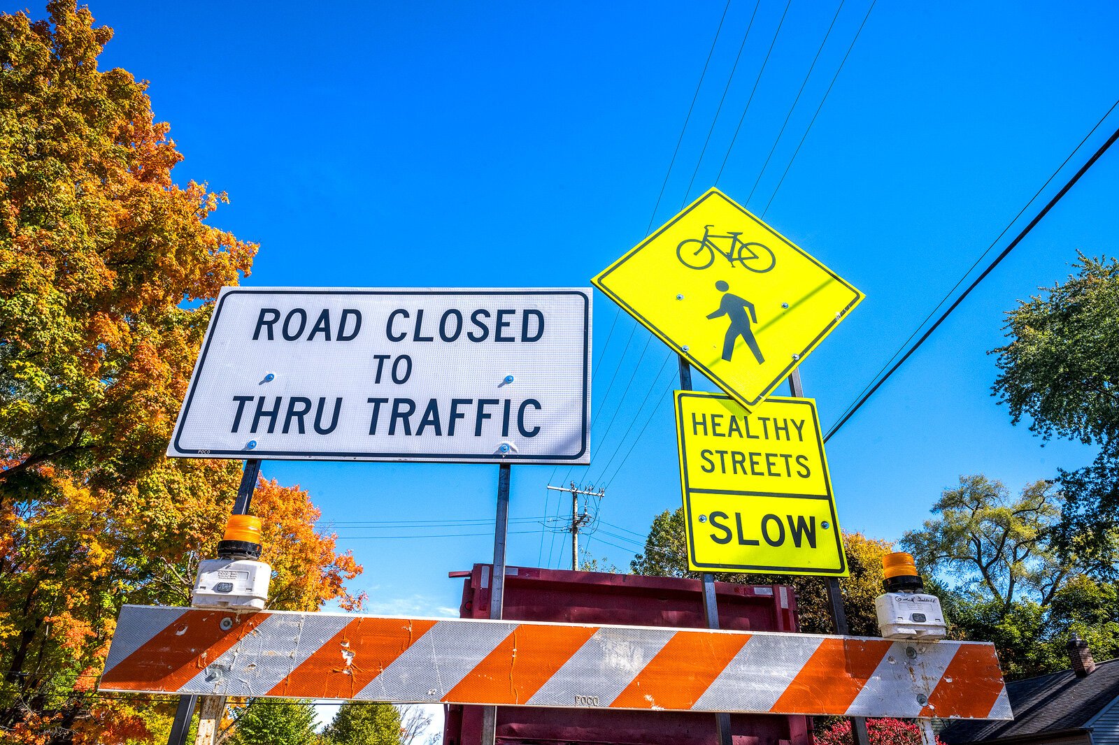 A Healthy Streets lane closure on Arborview.