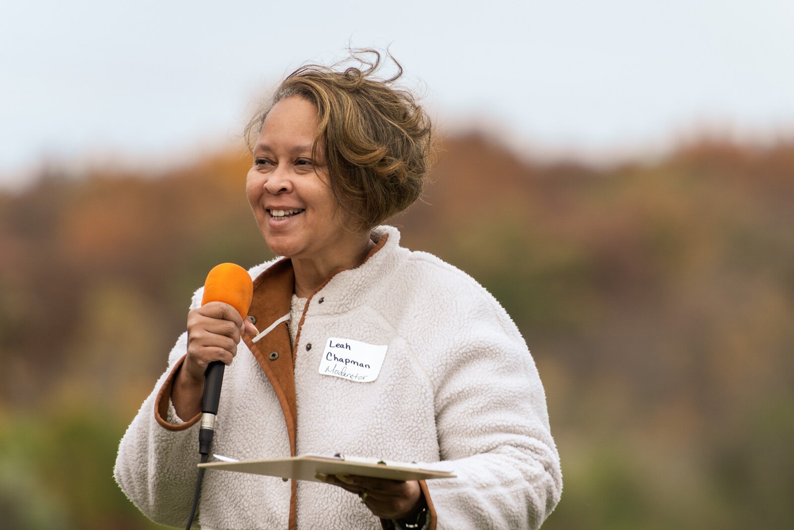 Panel moderator Leah Chapman.