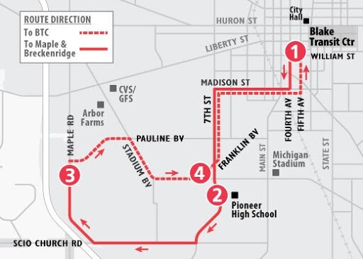 TheRide will make changes to its Temporary Service Plan, including adding a modified version of Route 26 to restore services to western Ann Arbor. 