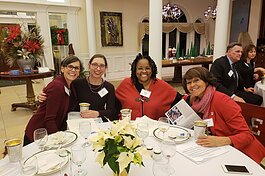 Women in Philanthropy members Peggy Liggit, Anne Casper, Elise Buggs, and Heather Neff at the group's fall 2019 meeting.