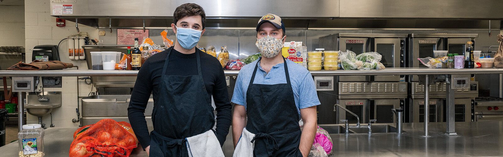 Bryan Santos and Forrest Maddox, owners of The White Pine Kitchen, at Rosie's Community Kitchen.