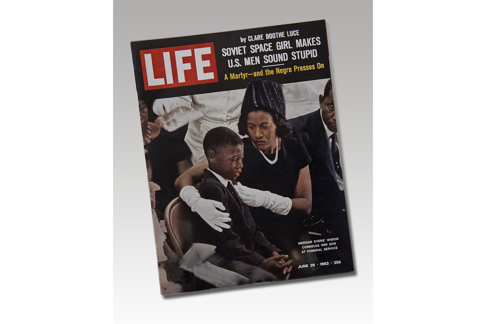 A photo of Medgar Evers' funeral on the cover of Life Magazine, June 28, 1963, from the NEH on the Road exhibition For All the World to See: Visual Culture and the Struggle for Civil Rights.