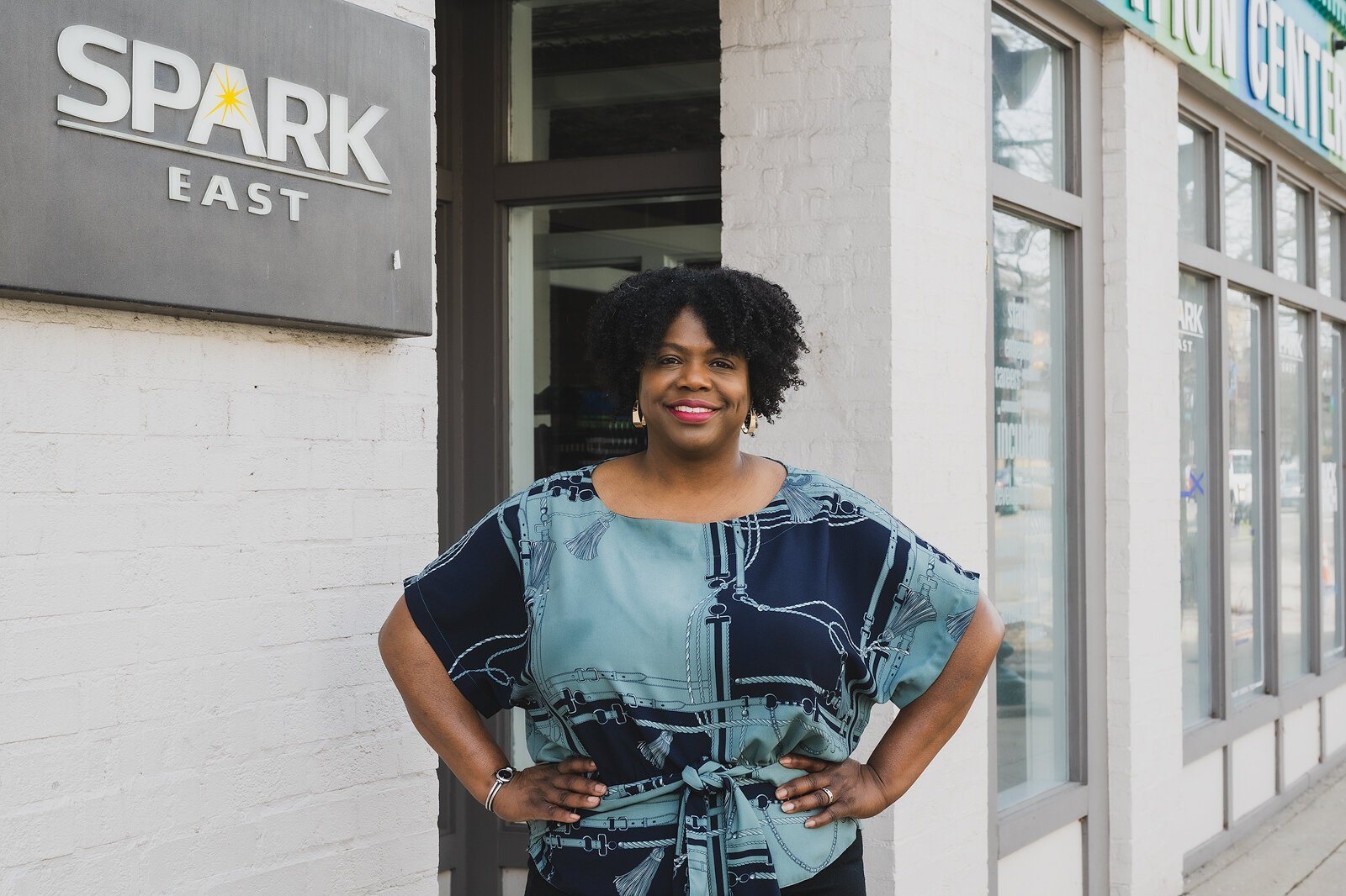 Brandhrt Evolution principal partner Ylondia Portis at SPARK East in Ypsilanti.